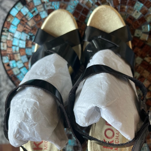 Michael Kors  Black patten wedge sandals - Picture 5 of 11